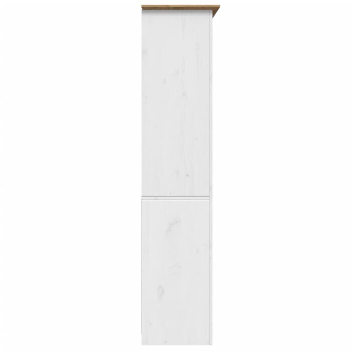 Bibliothèque BODO blanc and marron 82x40x173 cm bois massif pin – Image 3