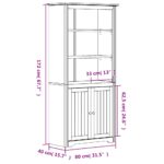 Bibliothèque BODO blanc and marron 82x40x173 cm bois massif pin – Image 6