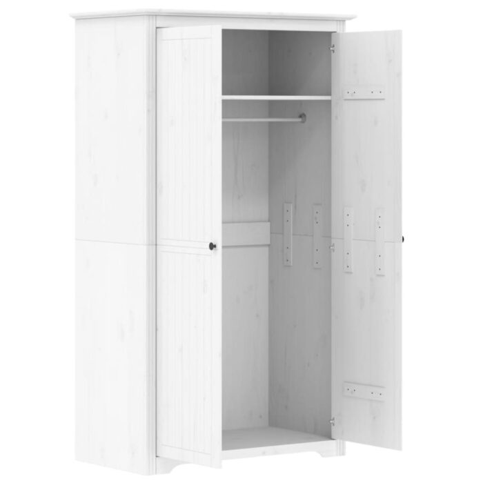 Garde-robe BODO blanc 99x53,5x173 cm bois massif de pin – Image 2