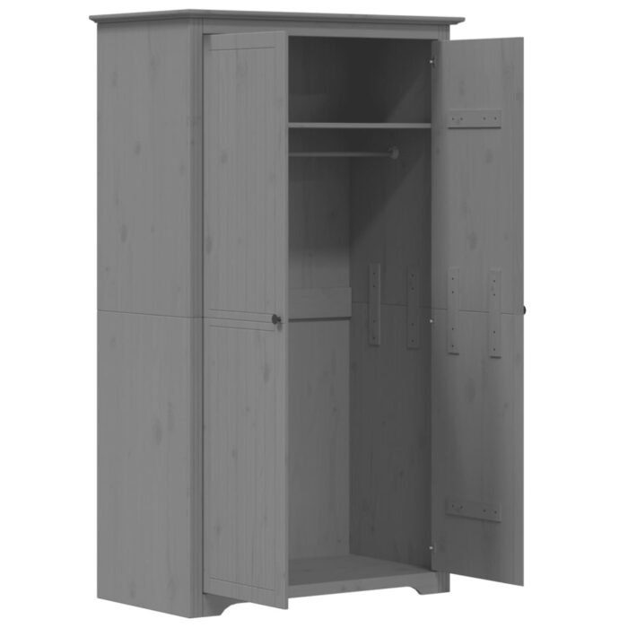 Garde-robe BODO gris 99x53,5x173 cm bois massif de pin – Image 2
