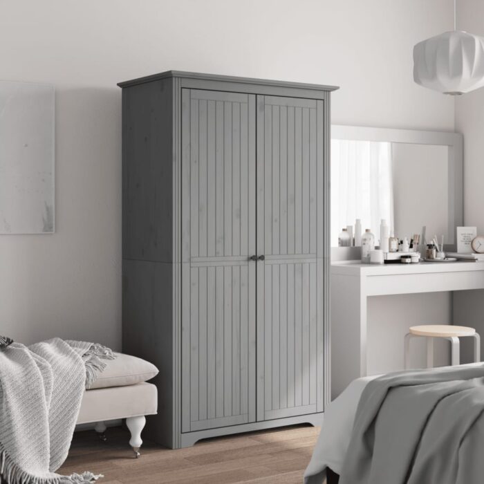Garde-robe BODO gris 99x53,5x173 cm bois massif de pin – Image 1