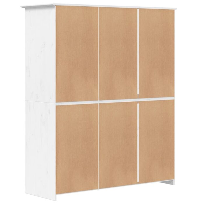 Garde-robe BODO blanc 146x53,5x173 cm bois massif de pin – Image 4