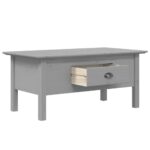 Table basse BODO gris 100x55x46 cm bois de pin massif – Image 2