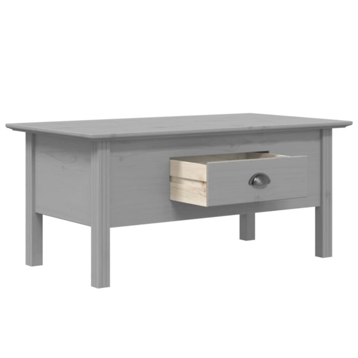 Table basse BODO gris 100x55x46 cm bois de pin massif – Image 2