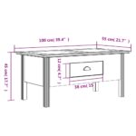 Table basse BODO gris 100x55x46 cm bois de pin massif – Image 6