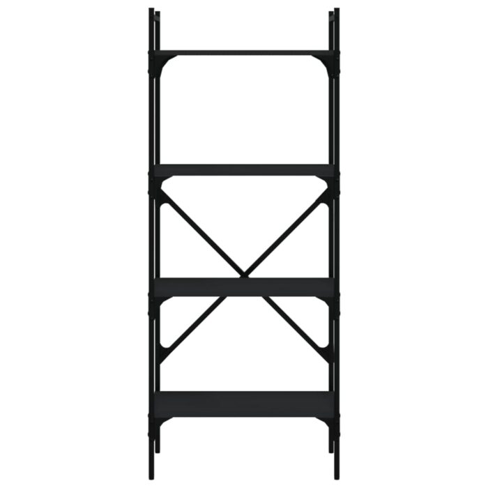 Bibliothèque à 4 niveaux noir 56x31,5x138,5cm bois d'ingénierie – Image 2
