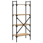 Bibliothèque à 4 niveaux chêne sonoma 56x31,5x138,5 cm – Image 4