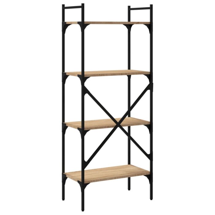 Bibliothèque à 4 niveaux chêne sonoma 56x31,5x138,5 cm – Image 4