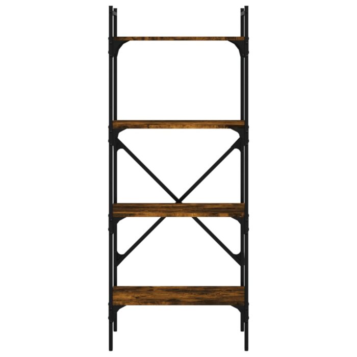 Bibliothèque à 4 niveaux chêne fumé 56x31,5x138,5 cm – Image 2