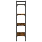 Bibliothèque à 4 niveaux chêne fumé 56x31,5x138,5 cm – Image 3