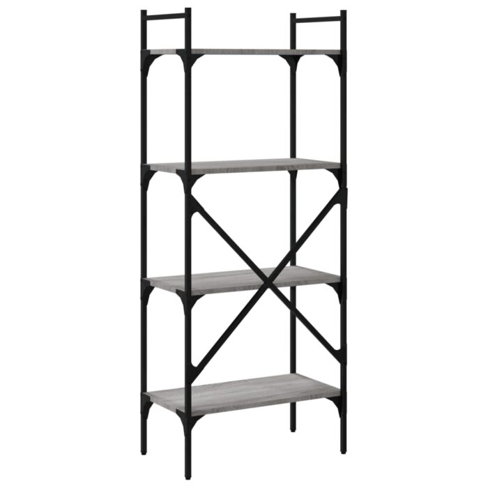Bibliothèque à 4 niveaux sonoma gris 56x31,5x138,5 cm – Image 4
