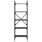 Bibliothèque à 5 niveaux noir 56x31,5x174 cm bois d'ingénierie – Image 2