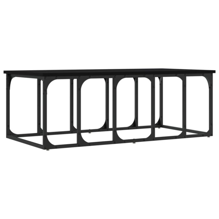 Table basse noir 100x50x35,5 cm bois d'ingénierie – Image 4