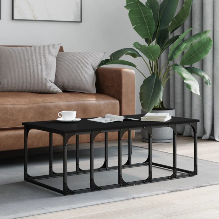 Table basse noir 100x50x35,5 cm bois d'ingénierie – Image 1
