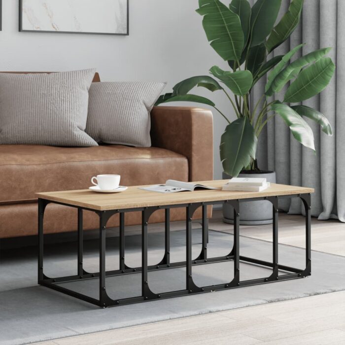Table basse chêne sonoma 100x50x35,5 cm bois d'ingénierie – Image 1