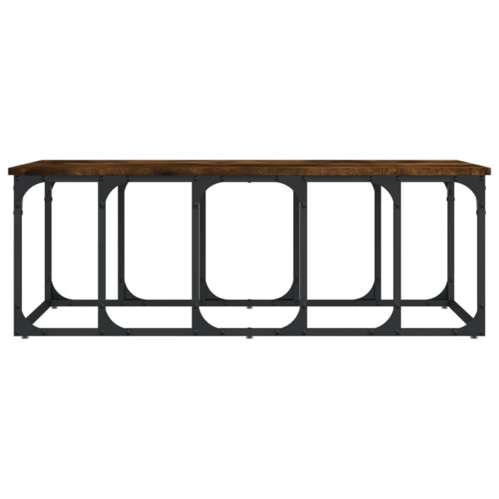 Table basse chêne fumé 100x50x35,5 cm bois d'ingénierie – Image 2