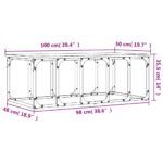 Table basse chêne fumé 100x50x35,5 cm bois d'ingénierie – Image 7
