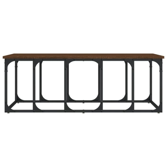 Table basse chêne marron 100x50x35,5 cm bois d'ingénierie – Image 2