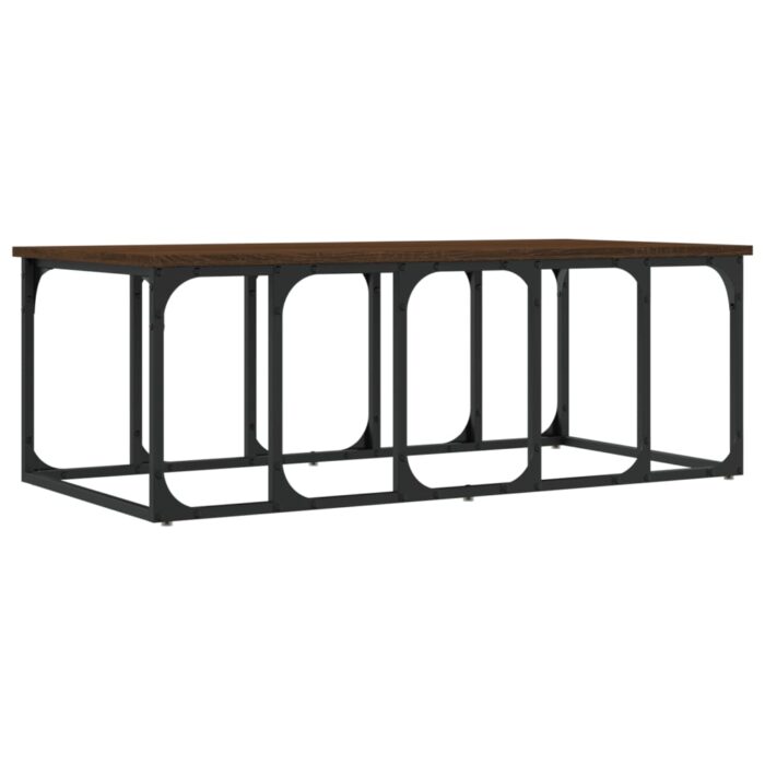Table basse chêne marron 100x50x35,5 cm bois d'ingénierie – Image 4