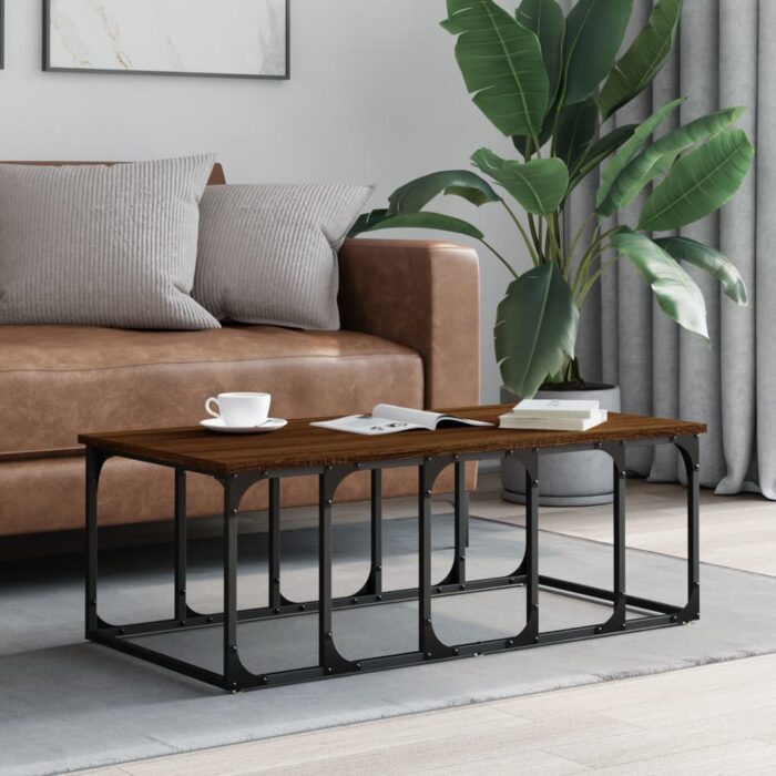 VXL8720845915704_m_en_hd_1.jpg Table basse chêne marron 100x50x35,5 cm bois d'ingénierie – Image 1