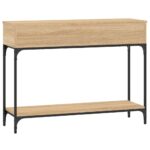 Table console chêne sonoma 100x30,5x75 cm bois d'ingénierie – Image 4