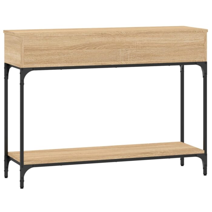 Table console chêne sonoma 100x30,5x75 cm bois d'ingénierie – Image 4