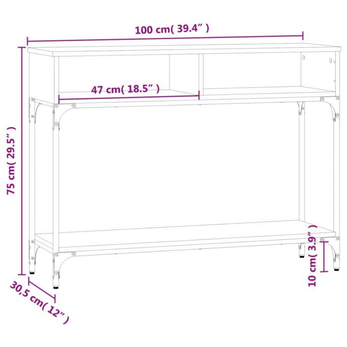 Table console sonoma gris 100x30,5x75 cm bois d'ingénierie – Image 7