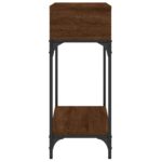 Table console chêne marron 100x30,5x75 cm bois d'ingénierie – Image 2