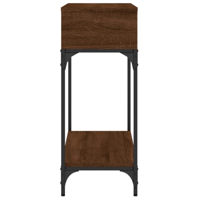 Table console chêne marron 100x30,5x75 cm bois d'ingénierie – Image 2