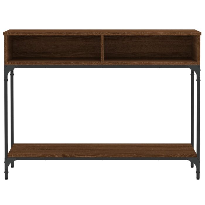 Table console chêne marron 100x30,5x75 cm bois d'ingénierie – Image 3