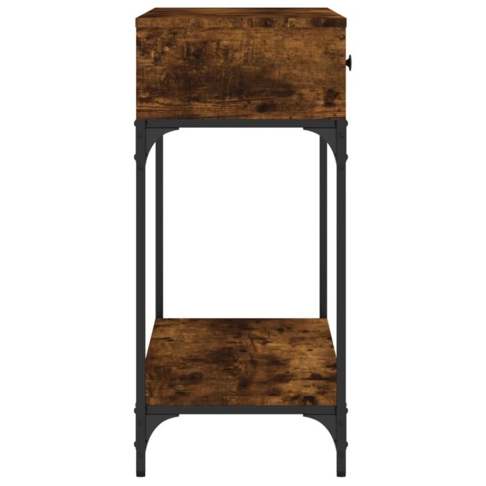 Table console chêne fumé 100x34,5x75 cm bois d'ingénierie – Image 3