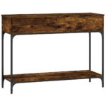 Table console chêne fumé 100x34,5x75 cm bois d'ingénierie – Image 5