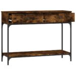 Table console chêne fumé 100x34,5x75 cm bois d'ingénierie – Image 6