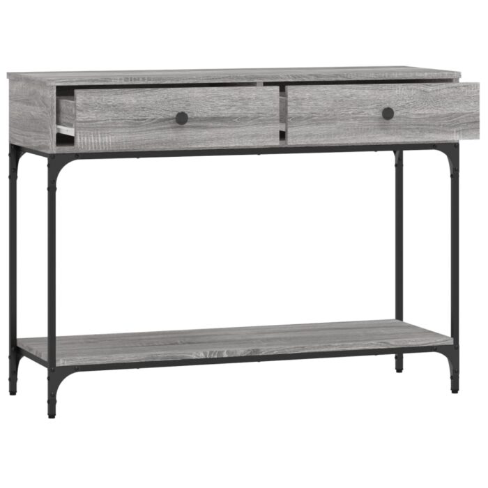 Table console sonoma gris 100x34,5x75 cm bois d'ingénierie – Image 6