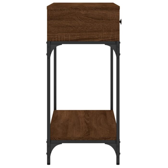 Table console chêne marron 100x34,5x75 cm bois d'ingénierie – Image 3
