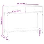 Table console chêne marron 100x34,5x75 cm bois d'ingénierie – Image 9