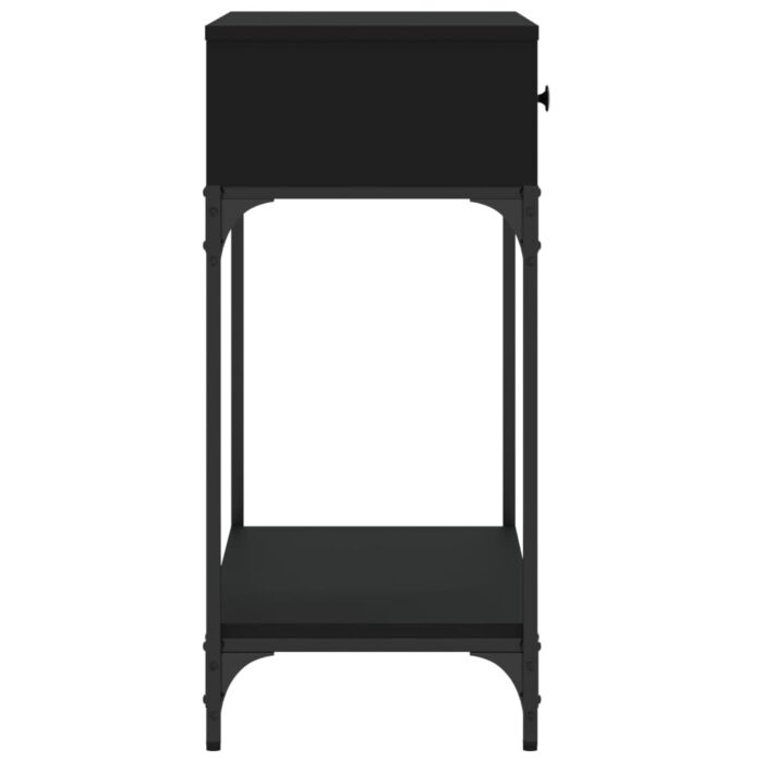 Table console noir 75x34,5x75 cm bois d'ingénierie – Image 3