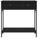 Table console noir 75x34,5x75 cm bois d'ingénierie – Image 4