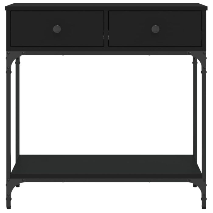 Table console noir 75x34,5x75 cm bois d'ingénierie – Image 4