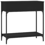 Table console noir 75x34,5x75 cm bois d'ingénierie – Image 5