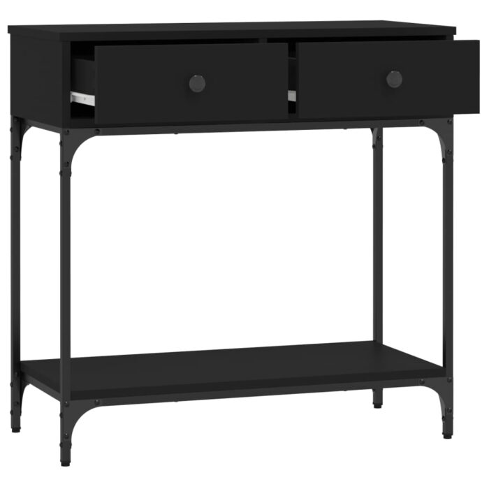 Table console noir 75x34,5x75 cm bois d'ingénierie – Image 6