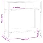 Table console noir 75x34,5x75 cm bois d'ingénierie – Image 9