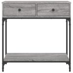 Table console sonoma gris 75x34,5x75 cm bois d'ingénierie – Image 4