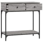 Table console sonoma gris 75x34,5x75 cm bois d'ingénierie – Image 6
