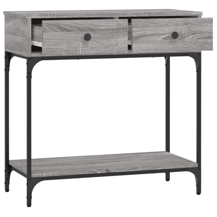 Table console sonoma gris 75x34,5x75 cm bois d'ingénierie – Image 6