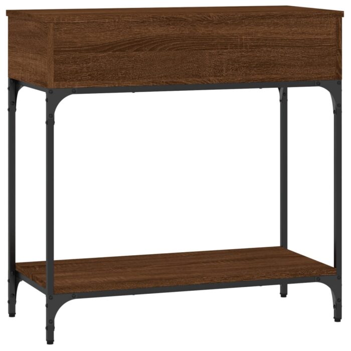 Table console chêne marron 75x34,5x75 cm bois d'ingénierie – Image 5