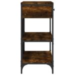 Table console avec tiroirs et étagères chêne fumé – Image 5