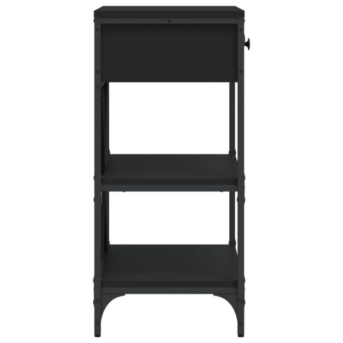 Table console noir 75x34,5x75 cm bois d'ingénierie – Image 4