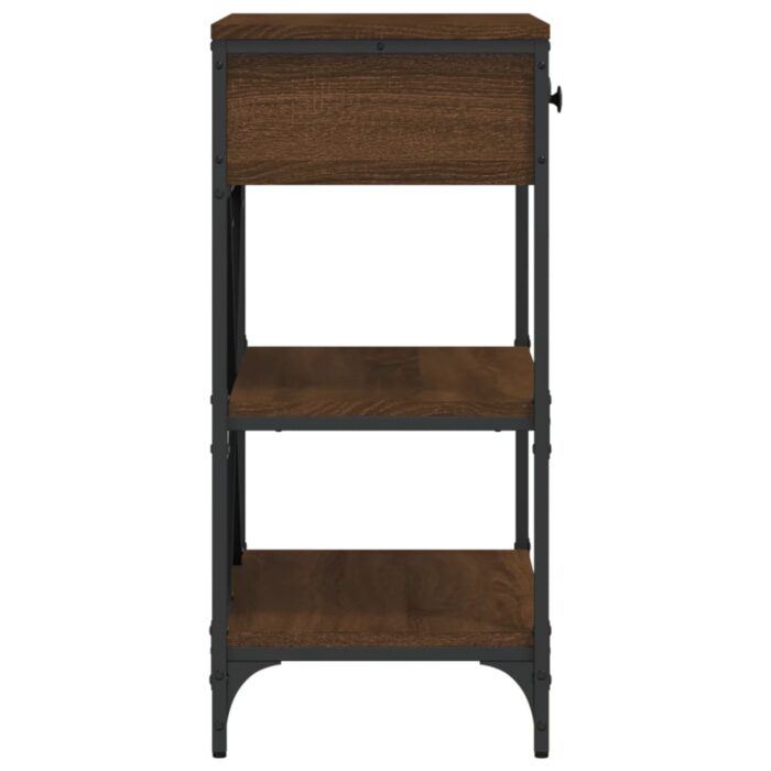 Table console chêne marron 75x34,5x75 cm bois d'ingénierie – Image 4