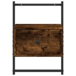 Table de chevet murale chêne fumé 35x30x51 cm cm – Image 3